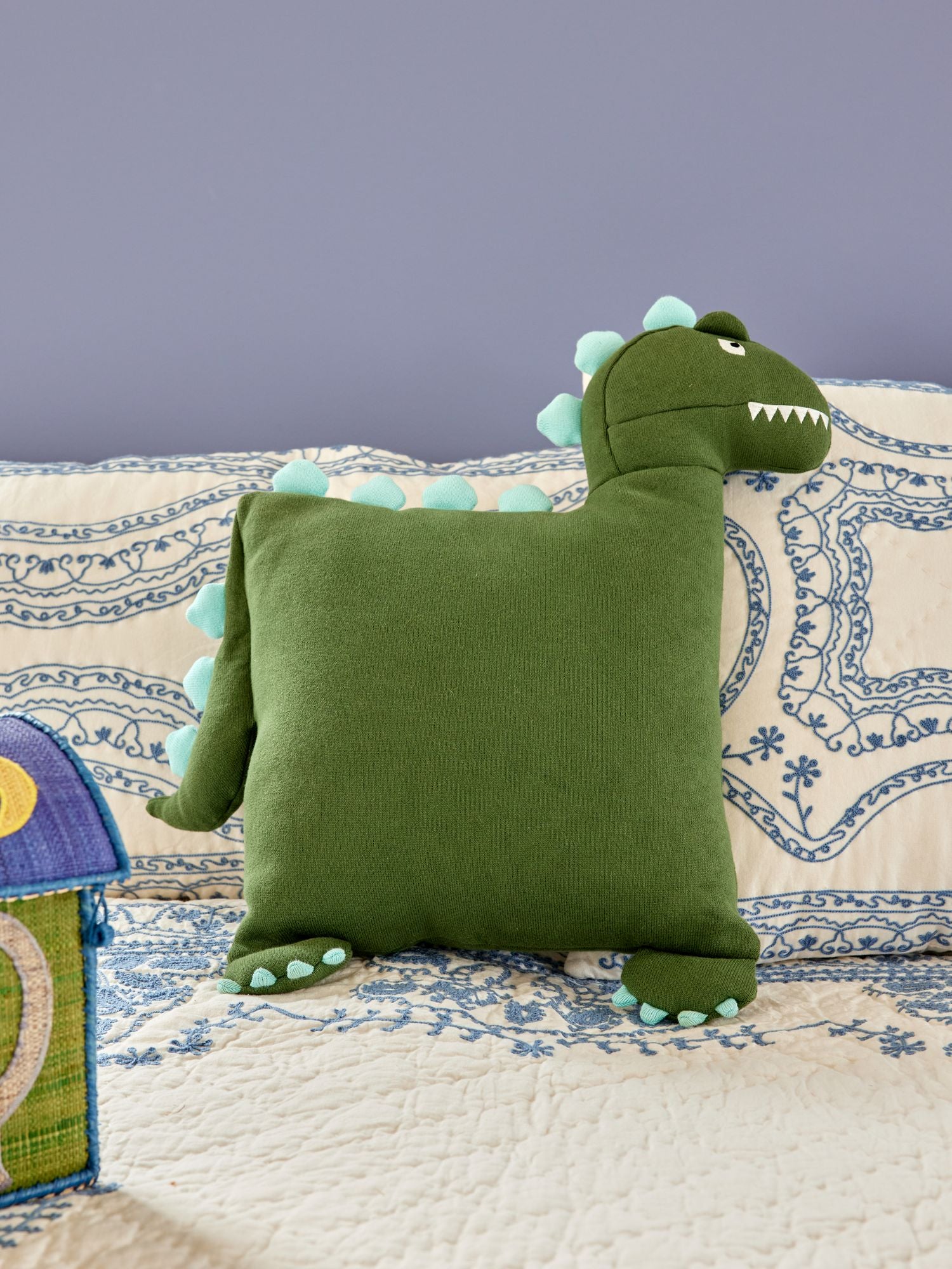 Dino Cotton Cushion Green rice