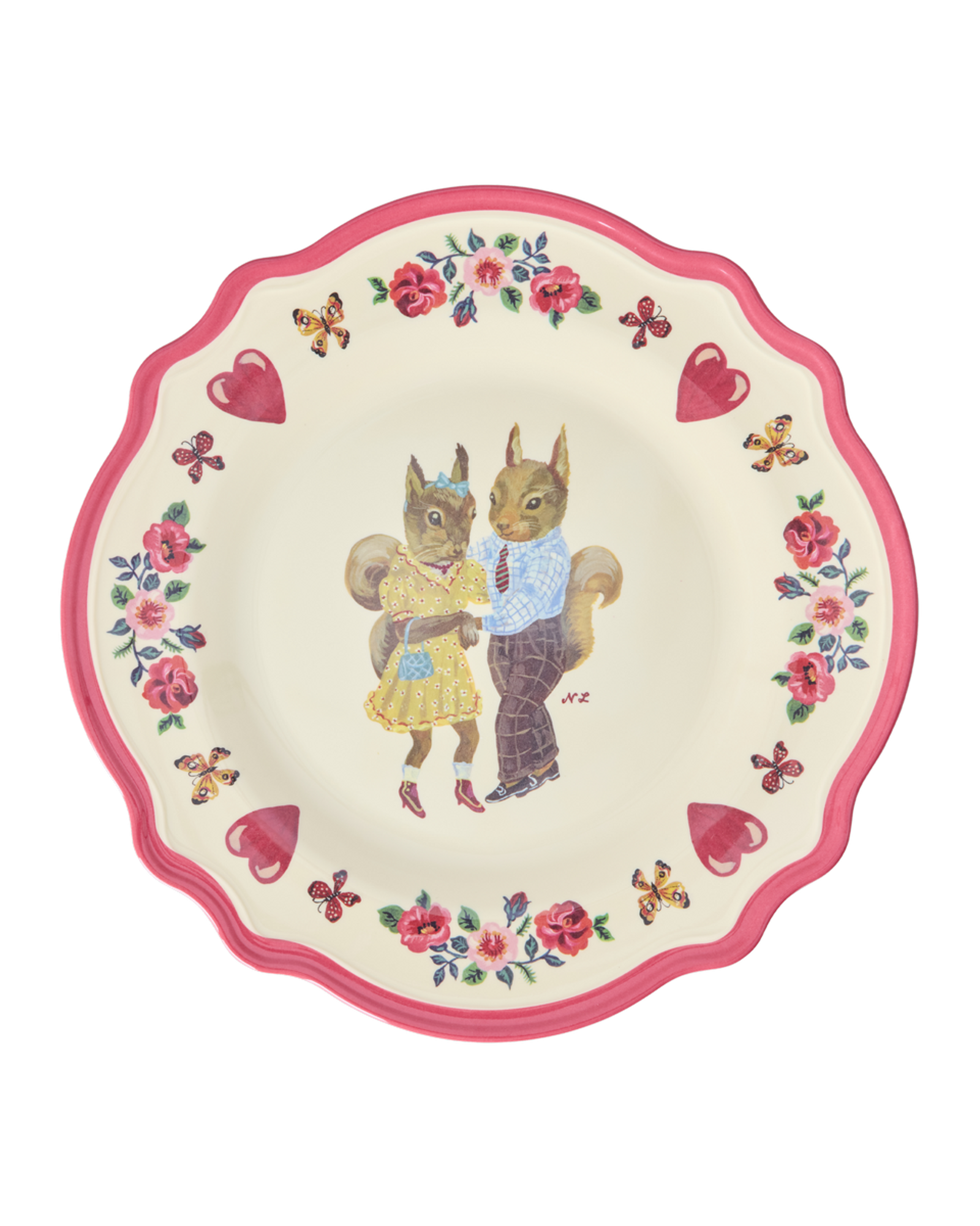ネイタルデザイン　Natal Design ROMANTIC MEAL DISH Vintage Dinner Plate - Red - Nathalie Lété Vol. 2 Print