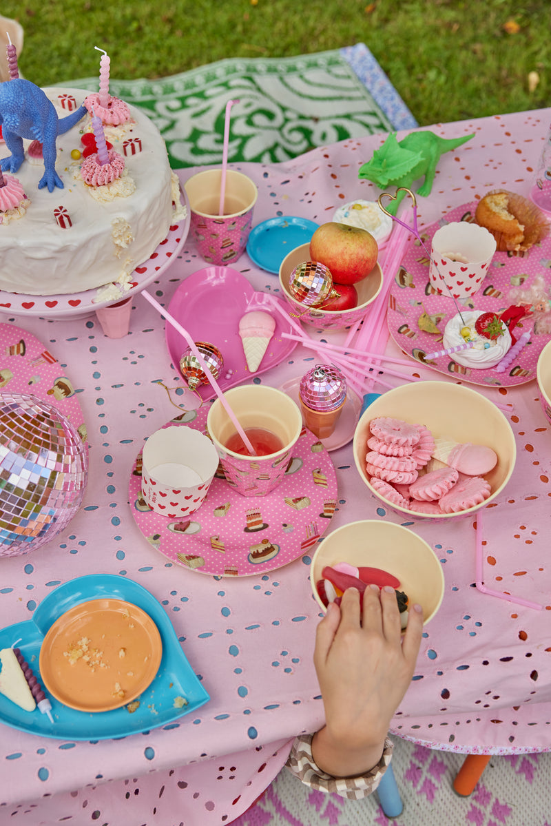 Rund Frokosttallerken - Pink - Sweet Cake Print Environment