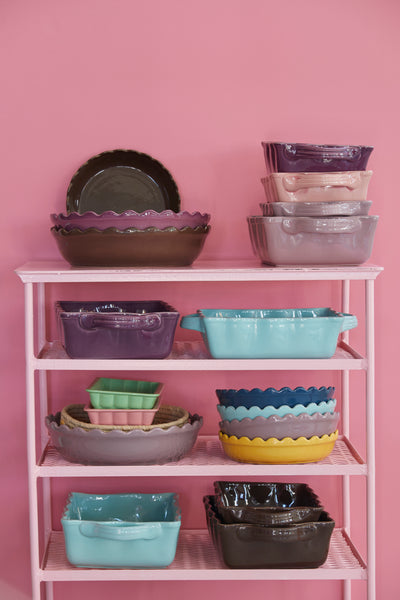 Large Round Ceramic Oven Dish - Purple Environment