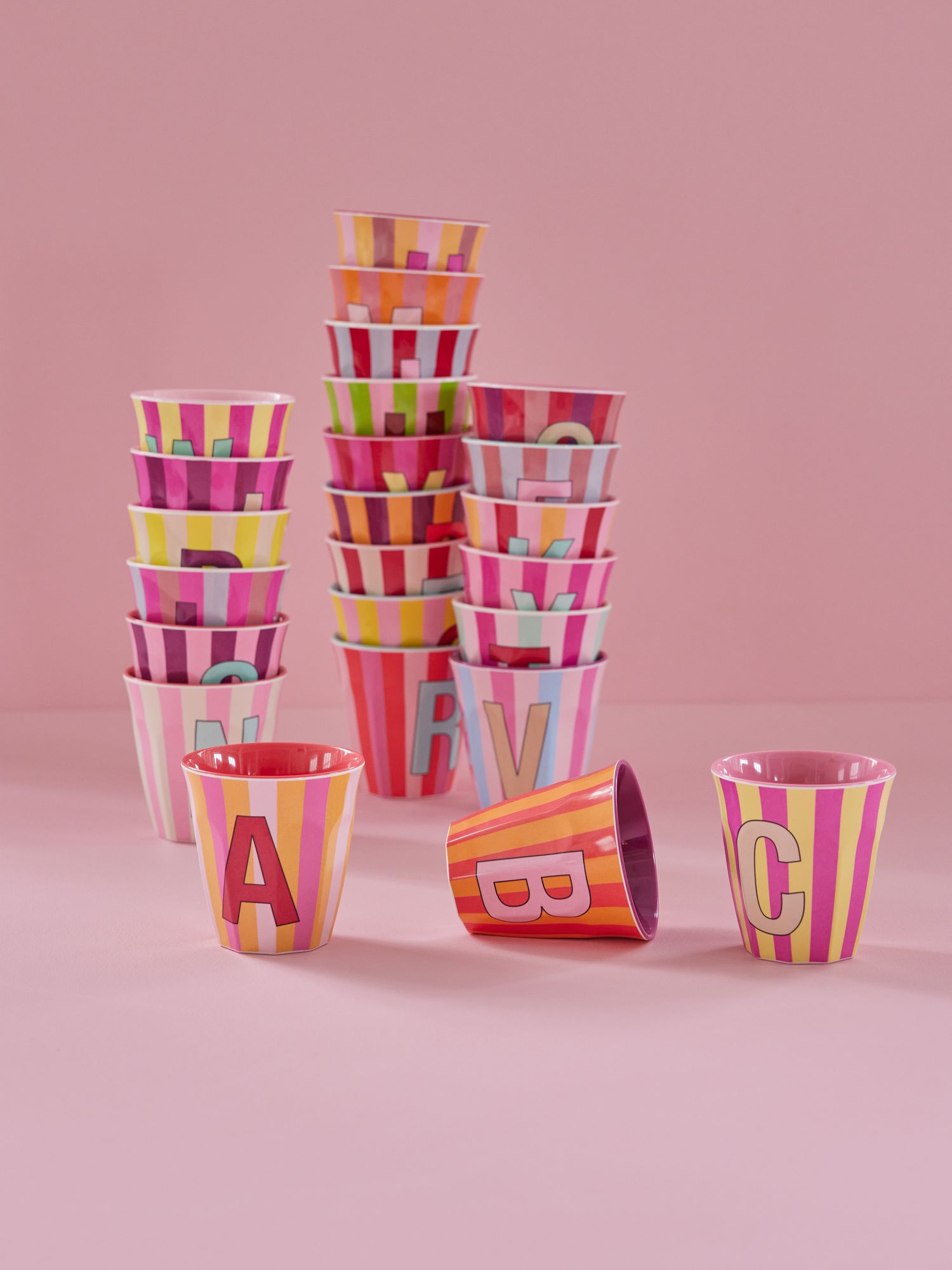 STRIPED ALPHABET CUPS - NEWSLETTER