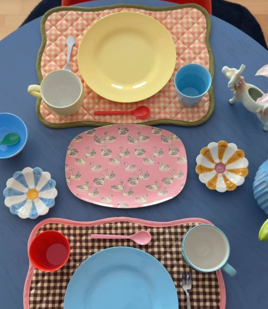 Colorful table with rice