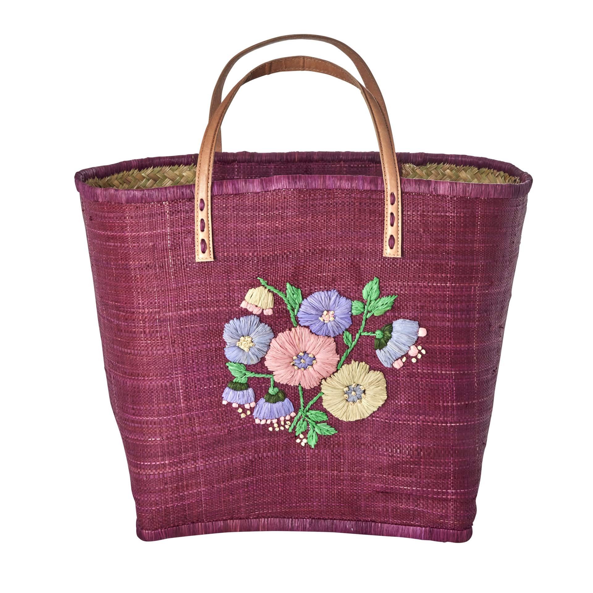 Buy Large Raffia Bag - Bordeaux | Danish design