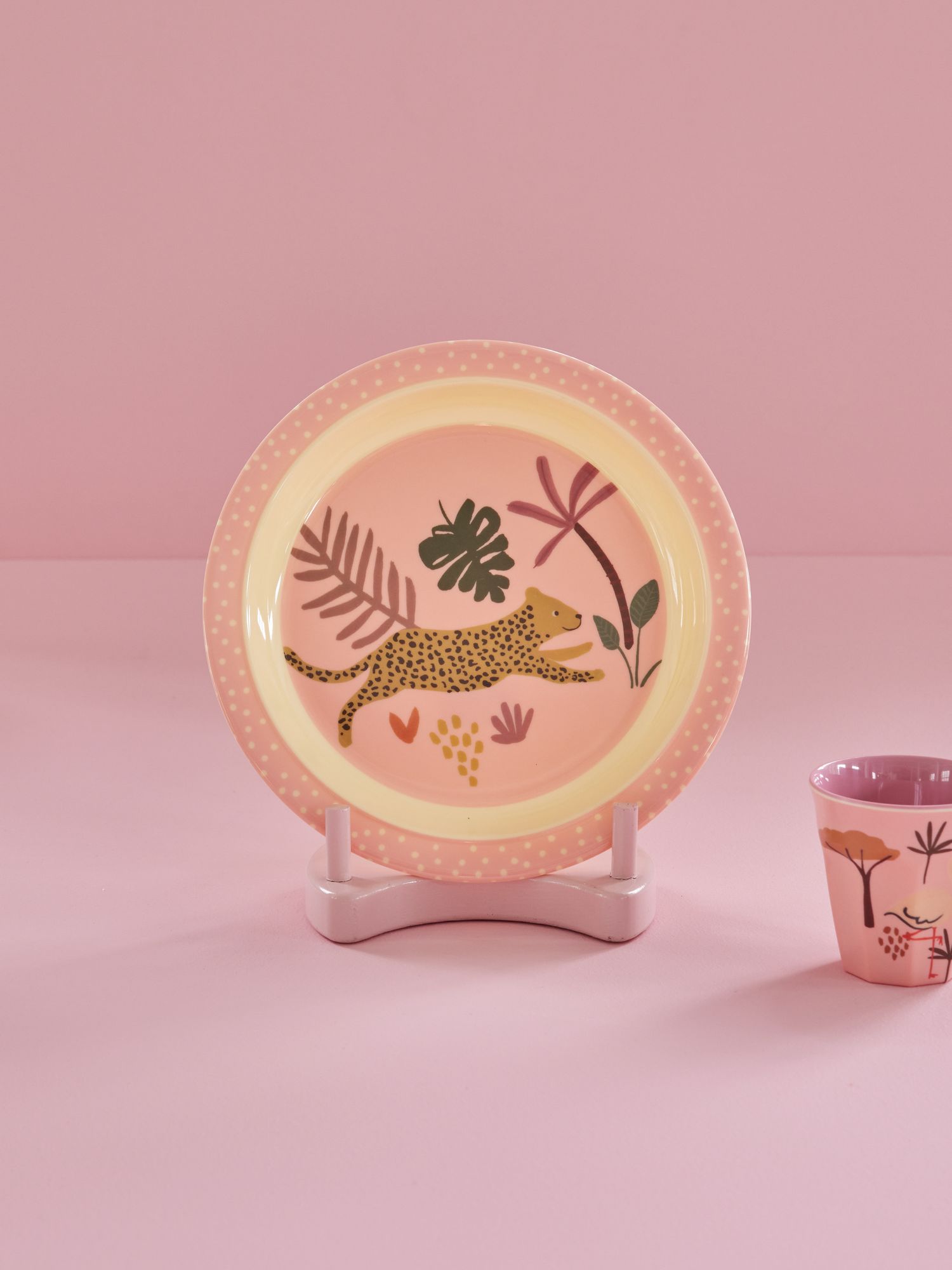 Buy Melamine Kids Plate - Pink - Jungle Animals Print | RICE – RICE by RICE