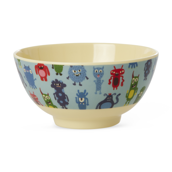 Buy Medium Kids Bowl - Soft Blue - Monsters Print | Danish design