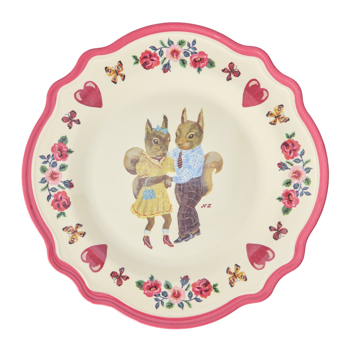 ネイタルデザイン　Natal Design ROMANTIC MEAL DISH Vintage Dinner Plate - Red - Nathalie Lété Vol. 2 Print