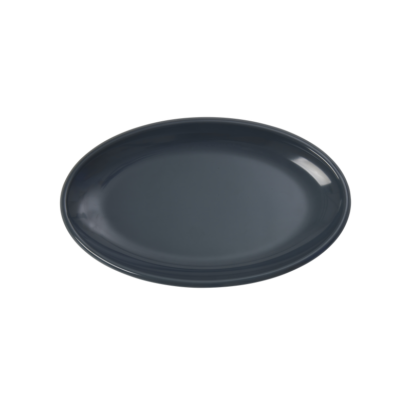 Small Oval Melamine Serving Dish Dark grey