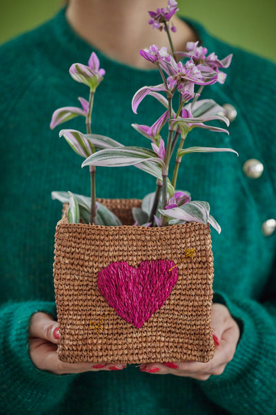 Grand Carré Raphia Panier de rangement - Thé - Red Heart Embroidery Environment