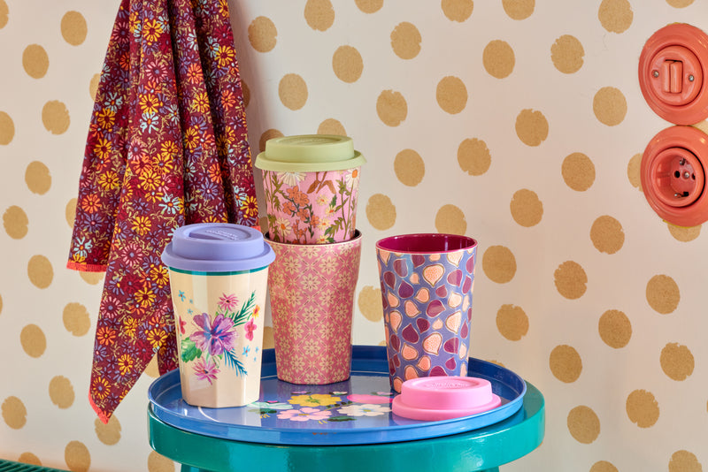 Tall Cup - Plum - Figs In Love Print Environment