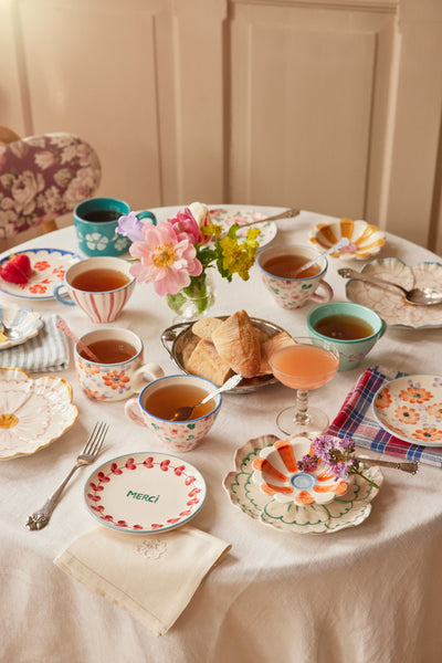 Céramique Tasse à thé - Rose - Hand-painted Flowers Environment