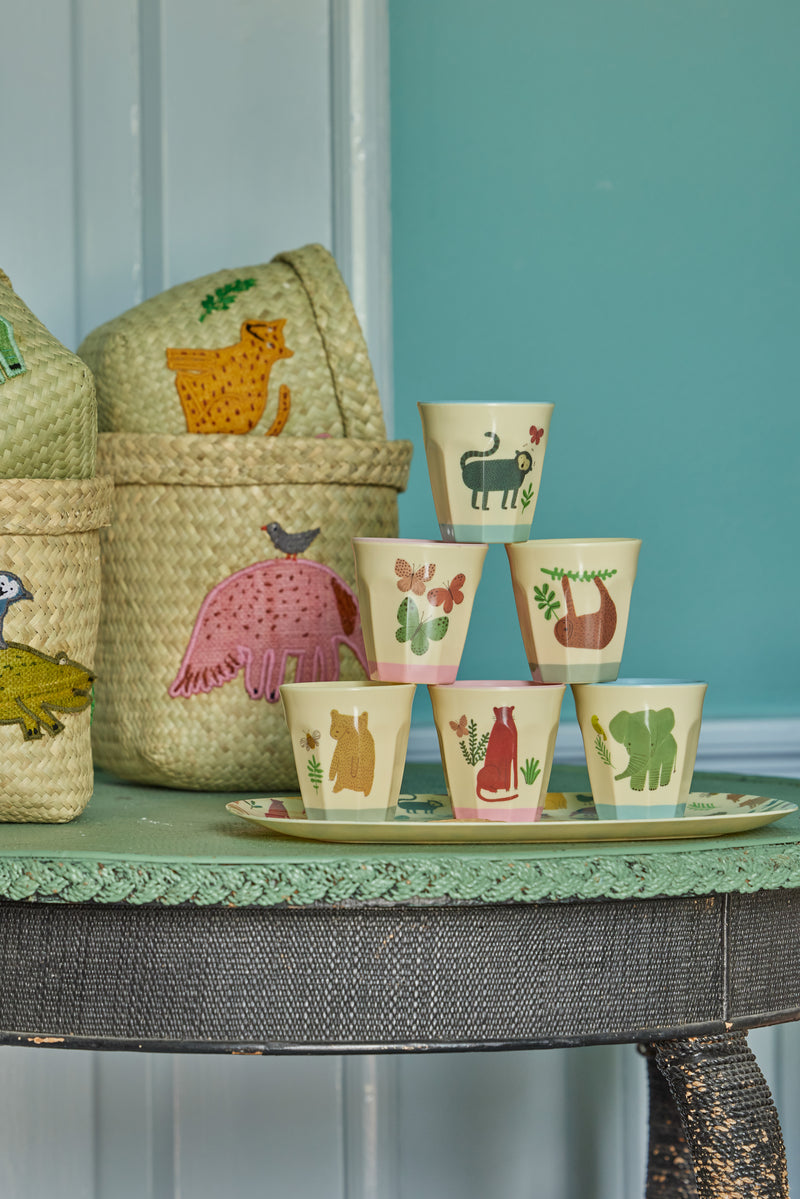 Small Cup - Cream - Sweet Jungle Print - Set of 6 Environment