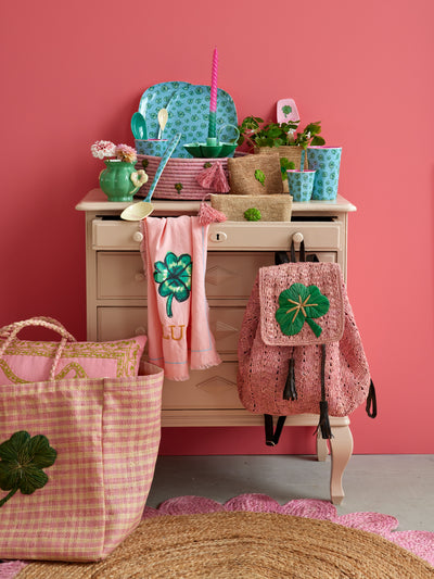 Cotton Tea Towel - Soft Pink - Good Luck Print Environment