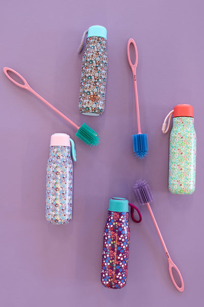 Stainless Steel Drinking Bottle - Multicolor - Lavender Fall Floral Print Environment