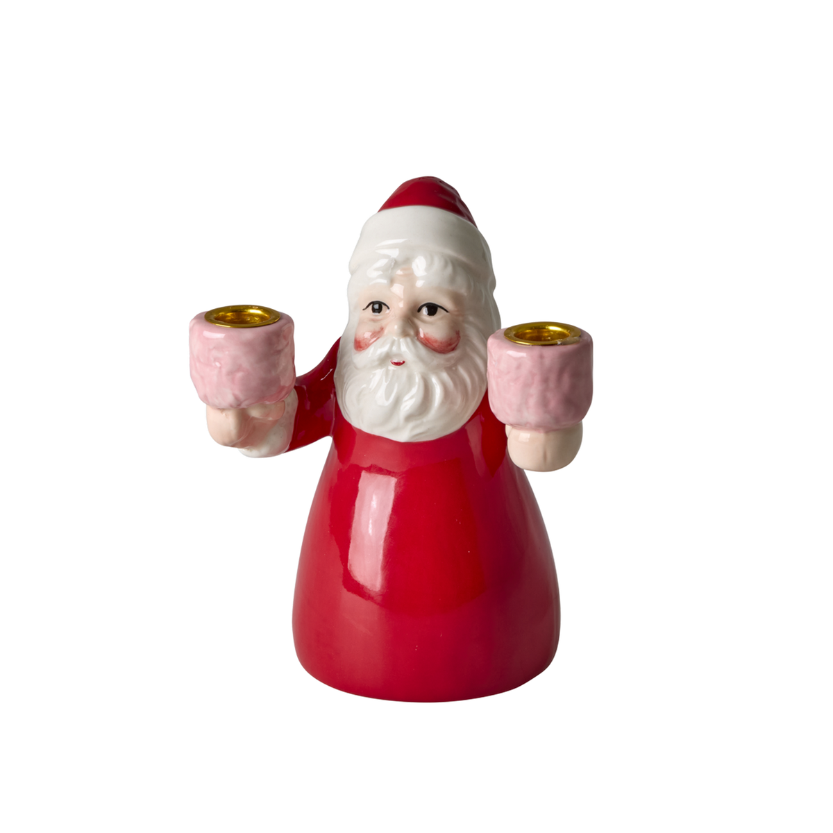Kleine Weihnachtsmann Keramik Kerzenhalter